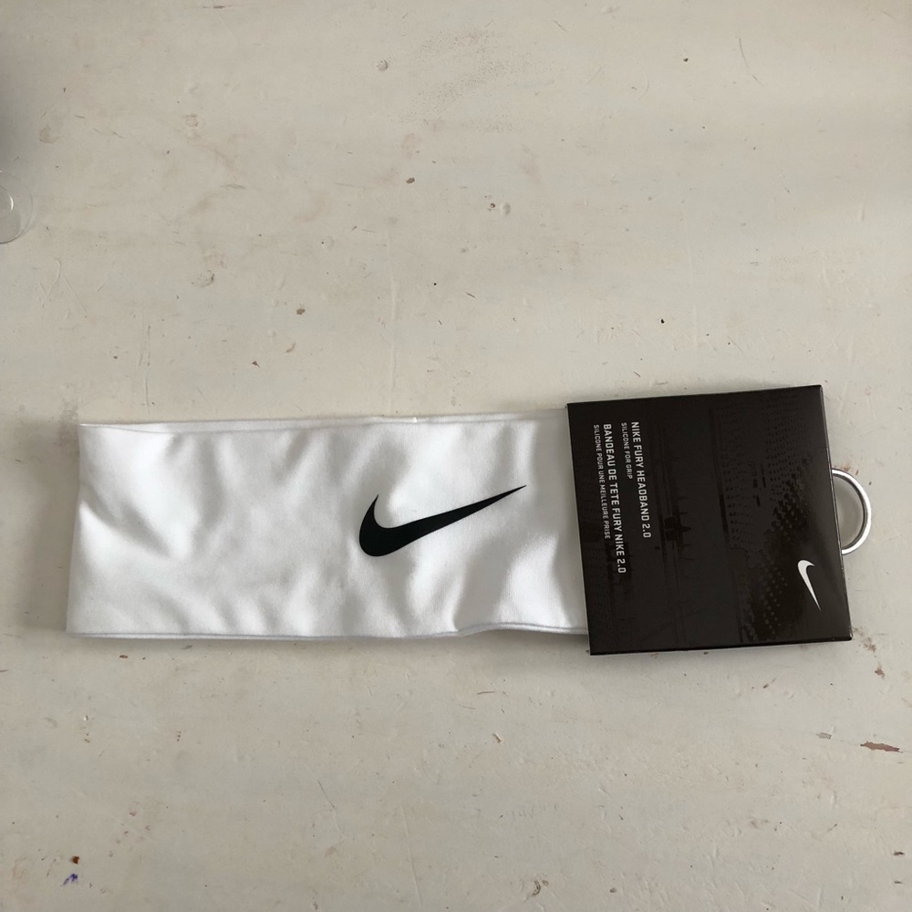 White Nike Fury 2.0 Headband